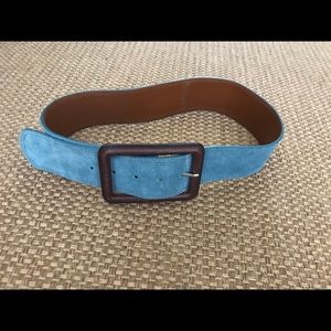 Wide faux suede belt from Anthropologie- Teal blue
